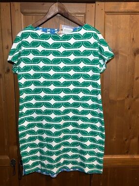 NWT Women’s Green Patterned Josi Severson Cap Sleeve Organic Cotton Dress - XL